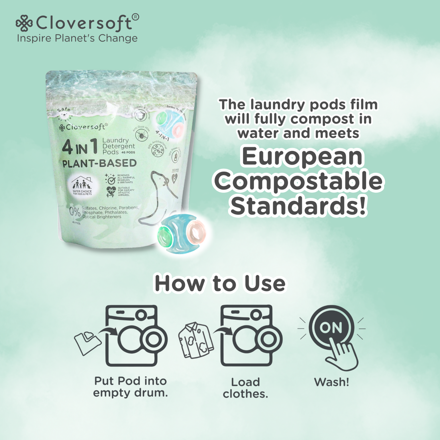 [1 Pack] Cloversoft Plant-Based 4 in 1 Anti Dust Mite Premium Laundry ...