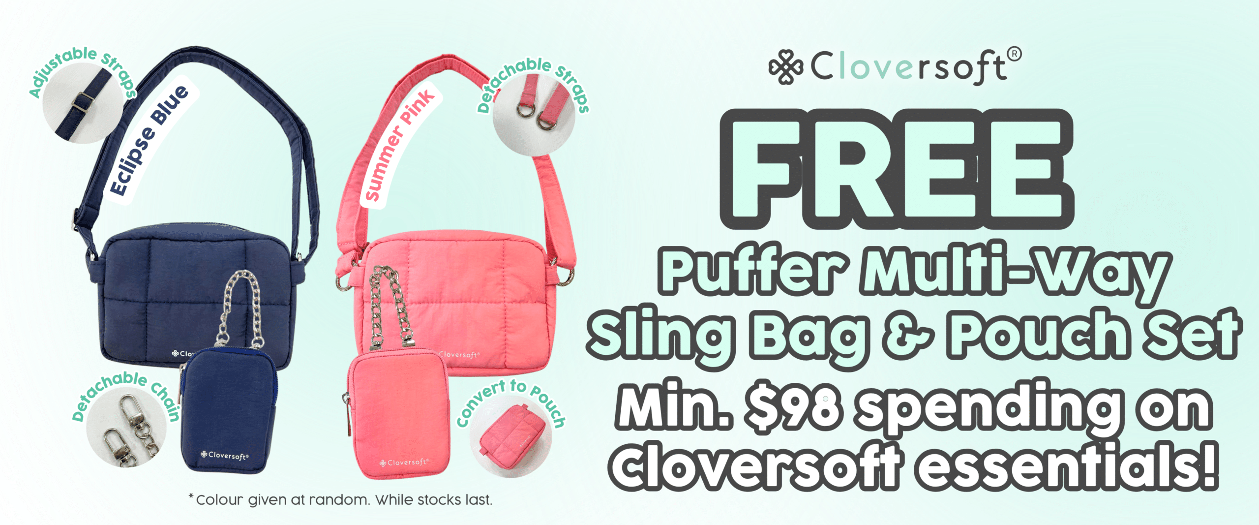 CloversoftLovesPufferBagBanner